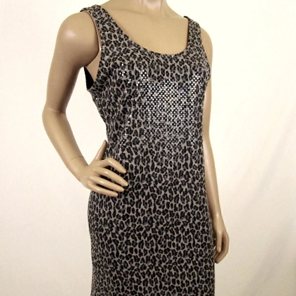 Express Sequined  Animal Print Tank Dress - Picture 4 of 11